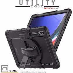 [UTILITY Case] Full Body Shockproof Case with Stand, Hand & Shoulder Strap for Samsung Galaxy Tab S9 Ultra (SM-X910, SM-X916 Series)