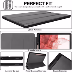 [Smart Case] Slim Stand Cover with Auto Sleep/Wake for Samsung Galaxy Tab S9 Ultra (SM-X910, SM-X916 Series)