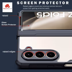 Samsung Galaxy Z Fold 5 Tough Case, Screen Protector Case with Hinge Protection Protective Case Heavy Duty with Built-in Glass Screen Protector