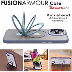 iPhone 15 Pro Max Stand Case [Fusion Armour Ring] Premium Hybrid Tough Rugged Protective Magnetic Kickstand Case, Compatible with MagSafe Case