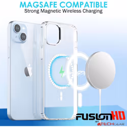 Apple iPhone 15 Plus Magnetic Case [Fusion HD] Shockproof, Anti-Scratch Slim & Light, Hybrid Drop Protection, Gel Bumper & Clear Hard Back
