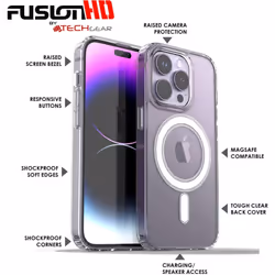 iPhone 15 Pro Max Magnetic Case - Shockproof, Anti-Scratch, Slim & Light, Drop Protection, Gel Bumper & Clear Hard Back MagSafe Case Cover
