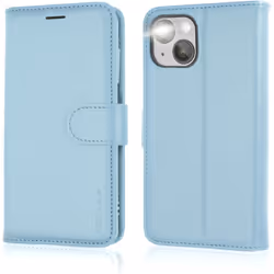 Apple iPhone 15 Leather Wallet Case, Flip Protective Case Cover with Wallet Card Holder, Stand and Wrist Strap PU Leather Case with Magnetic Closure