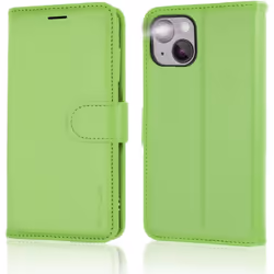 Apple iPhone 15 Leather Wallet Case, Flip Protective Case Cover with Wallet Card Holder, Stand and Wrist Strap PU Leather Case with Magnetic Closure