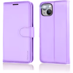 Apple iPhone 15 Leather Wallet Case, Flip Protective Case Cover with Wallet Card Holder, Stand and Wrist Strap PU Leather Case with Magnetic Closure