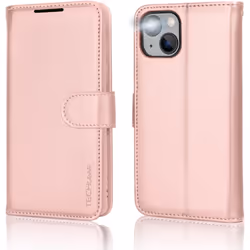 Apple iPhone 15 Leather Wallet Case, Flip Protective Case Cover with Wallet Card Holder, Stand and Wrist Strap PU Leather Case with Magnetic Closure