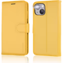 Apple iPhone 15 Leather Wallet Case, Flip Protective Case Cover with Wallet Card Holder, Stand and Wrist Strap PU Leather Case with Magnetic Closure