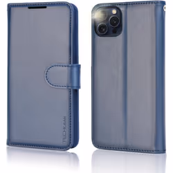 Apple iPhone 15 Pro Leather Wallet Case, Flip Protective Case Cover with Wallet Card Holder, Stand and Wrist Strap - PU Leather with Magnetic Closure