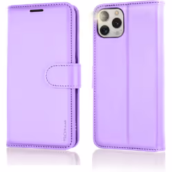 Apple iPhone 15 Pro Leather Wallet Case, Flip Protective Case Cover with Wallet Card Holder, Stand and Wrist Strap - PU Leather with Magnetic Closure