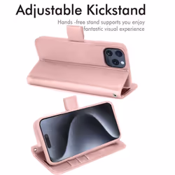 Apple iPhone 15 Pro Leather Wallet Case, Flip Protective Case Cover with Wallet Card Holder, Stand and Wrist Strap - PU Leather with Magnetic Closure