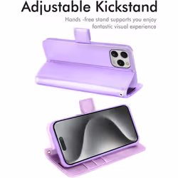 Appple iPhone 15 Pro Max Leather Wallet Case, Flip Protective Case Cover with Wallet Card Holder, Stand and Wrist Strap PU Leather Case