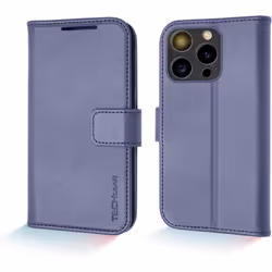 Wallet Case for Apple iPhone 15 Pro Max, Genuine Leather Magnetic Flip [RFID Blocking] Case with Shockproof TPU, Card Slots,  ...