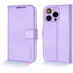 Wallet Case for Apple iPhone 15 Pro Max, Genuine Leather Magnetic Flip [RFID Blocking] Case with Shockproof TPU, Card Slots,  ...