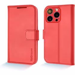 Wallet Case for Apple iPhone 15 Pro Max, Genuine Leather Magnetic Flip [RFID Blocking] Case with Shockproof TPU, Card Slots,  ...