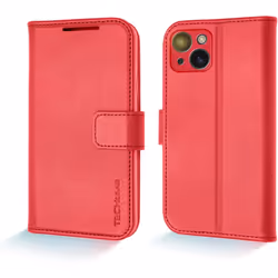 Wallet Case for Apple iPhone 15 Plus, Genuine Leather Magnetic Flip [RFID Blocking] Case with Shockproof TPU Holder, Card Slo ...