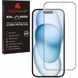 Anti Glare Screen Protector for Apple iPhone 15 - MATTE 3D GLASS Edition Genuine Tempered Glass Full Screen Protector Guard C ...