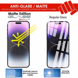 Anti Glare Screen Protector for Apple iPhone 15 - MATTE 3D GLASS Edition Genuine Tempered Glass Full Screen Protector Guard Cover