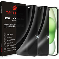 [2 Pack] Anti Spy Screen Protector for iPhone 15 - PRIVACY Filter 3D GLASS Edition Genuine Tempered Glass Full Screen Protector Guard Cover