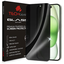 Anti Spy Screen Protector for iPhone 15 Plus - PRIVACY Filter 3D GLASS Edition Genuine Tempered Glass Full Screen Protector Guard Cover