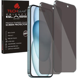 [2 Pack]  Anti Spy Screen Protector for iPhone 15 - PRIVACY Filter GLASS Edition Genuine Tempered Glass Screen Protector Guard Cover