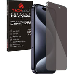 Anti Spy Screen Protector for iPhone 15 Pro - PRIVACY Filter GLASS Edition Genuine Tempered Glass Screen Protector Guard Cover