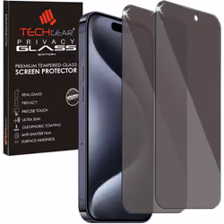[2 Pack]  Anti Spy Screen Protectors for iPhone 15 Pro Max - PRIVACY Filter GLASS Edition Genuine Tempered Glass Screen Prote ...