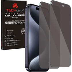 [2 Pack]  Anti Spy Screen Protectors for iPhone 15 Pro Max - PRIVACY Filter GLASS Edition Genuine Tempered Glass Screen Protector Guard Cover
