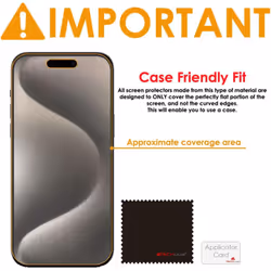 [3 Pack] Screen Protectors for iPhone 15 Pro - CLEAR LCD Screen Protector Guard Covers with Cleaning Cloth & Application Card