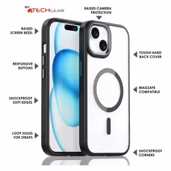 iPhone 15 Plus 6.7" Tough MagSafe Case [Magnetic Fusion] Premium Tough Rugged Protective Case Slim Heavy Duty Protection with Clear Back