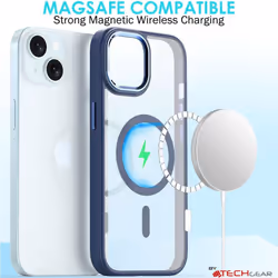 iPhone 15 Plus 6.7" Tough MagSafe Case [Magnetic Fusion] Premium Tough Rugged Protective Case Slim Heavy Duty Protection with Clear Back