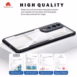 [Fusion Armour Case] Premium Hybrid Tough Heavy Duty, Clear Back, Bumper Case for Honor 90 5G