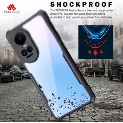 [Fusion Armour Case] Premium Hybrid Tough Heavy Duty, Clear Back, Bumper Case for Oppo Reno 10 5G