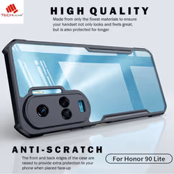 [Fusion Armour Case] Premium Hybrid Tough Heavy Duty, Clear Back, Bumper Case for Honor 90 Lite 5G
