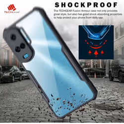 [Fusion Armour Case] Premium Hybrid Tough Heavy Duty, Clear Back, Bumper Case for Honor 90 Lite 5G