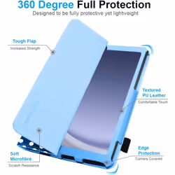 [Folio Case] Smart Cover Stand with Auto Sleep/Wake & Hand Strap for Samsung Galaxy Tab A9 8.7" (SM-X110 / SM-X115)