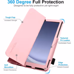 [Folio Case] Smart Cover Stand with Auto Sleep/Wake & Hand Strap for Samsung Galaxy Tab A9 8.7" (SM-X110 / SM-X115)