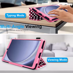 [Folio Case] Smart Cover Stand with Auto Sleep/Wake & Hand Strap for Samsung Galaxy Tab A9 8.7" (SM-X110 / SM-X115)