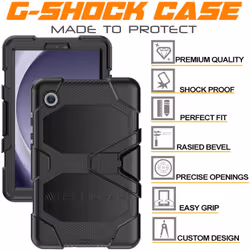 [G-SHOCK Case] Heavy Duty Long Survival Screen Protector Case for Samsung Galaxy Tab A9 8.7" (SM-X110 / SM-X115)
