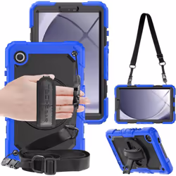 Full Body Shockproof Case with Stand, Hand & Shoulder Strap for Samsung Galaxy Tab A9 8.7" (SM-X110 / SM-X115)