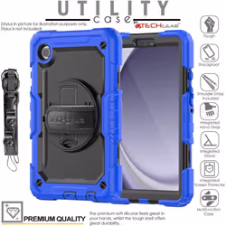 Full Body Shockproof Case with Stand, Hand & Shoulder Strap for Samsung Galaxy Tab A9 8.7" (SM-X110 / SM-X115)