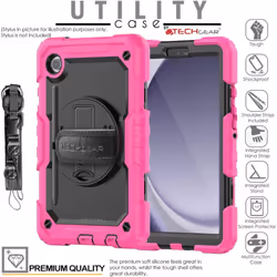 [UTILITY Case] Full Body Shockproof Case with Stand, Hand & Shoulder Strap for Samsung Galaxy Tab A9 8.7" (SM-X110 / SM-X115)