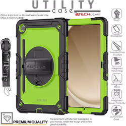 [UTILITY Case] Full Body Shockproof Case with Stand, Hand & Shoulder Strap for Samsung Galaxy Tab A9 Plus 11" (SM-X210 / SM-X215)