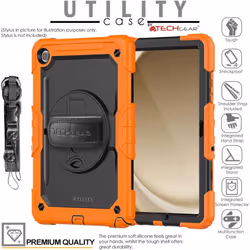 [UTILITY Case] Full Body Shockproof Case with Stand, Hand & Shoulder Strap for Samsung Galaxy Tab A9 Plus 11" (SM-X210 / SM-X215)