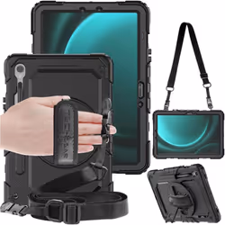 [UTILITY Case] Full Body Shockproof Case with Stand, Hand & Shoulder Strap for Samsung Galaxy Tab S9 FE 10.9" (SM-X510, SM-X5 ...