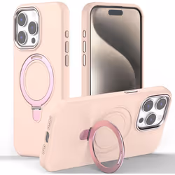 Premium Liquid Silicone Shockproof Anti-Scratch Magnetic Kickstand Case, Soft Microfibre Lining, Compatible with MagSafe Case ...