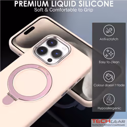 Premium Liquid Silicone Shockproof Anti-Scratch Magnetic Kickstand Case, Soft Microfibre Lining, Compatible with MagSafe Case for iPhone 15 Pro Max