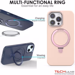 Premium Liquid Silicone Shockproof Anti-Scratch Magnetic Kickstand Case, Soft Microfibre Lining, Compatible with MagSafe Case for iPhone 15 Pro Max