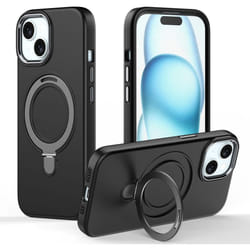 Premium Liquid Silicone Shockproof Anti-Scratch Magnetic Kickstand Case, Soft Microfibre Lining, Compatible with MagSafe Case for iPhone 15 Plus