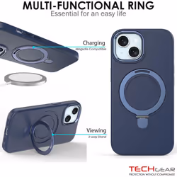 Premium Liquid Silicone Shockproof Anti-Scratch Magnetic Kickstand Case, Soft Microfibre Lining, Compatible with MagSafe Case for iPhone 15 Plus