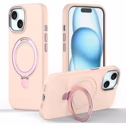 Premium Liquid Silicone Shockproof Anti-Scratch Magnetic Kickstand Case, Soft Microfibre Lining, Compatible with MagSafe Case ...